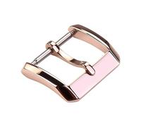 ROUREOX Boucle de Montre en Acier Inoxydable - Fermoir Ardillon Carré Poli avec Langue Plate pour Bracelet Cuir - Universel-Or Rose 18mm