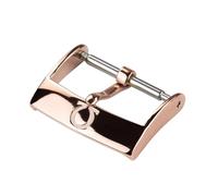 ROUREOX Boucle de Montre en Acier Inoxydable - Fermoir Ardillon Forme Fer à Cheval Poli - Remplacement Vintage pour Bracelet Cuir pour Omega-Or Rose 18mm