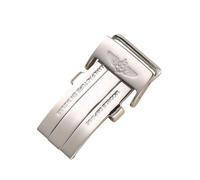 ROUREOX Boucle Déployante 20mm Polie - Fermoir Montre Acier Inoxydable, Attache Capot Incliné - Accessoires Bracelet Cuir pour Breitling-Argenté