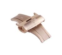 ROUREOX Boucle Déployante Montre Acier Inoxydable Brossé Fermoir Papillon Double Poussoir Remplacement Bracelet Cuir pour Tissot-Or Rose 22mm