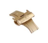 ROUREOX Boucle Déployante Montre Acier Inoxydable Brossé Fermoir Papillon Double Poussoir Remplacement Bracelet Cuir pour Tissot-Doré 22mm