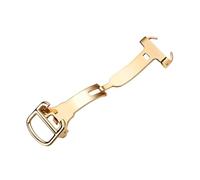 ROUREOX Boucle Déployante Papillon Fermoir Montre Attache Double Pli Poli Remplacement Bracelet Cuir Accessoire pour Cartier Ballon Bleu-Doré 12mm