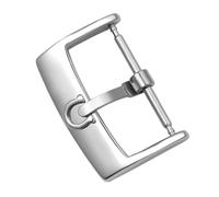 ROUREOX Boucle Montre Acier Inoxydable Mate Fermoir Ardillon Fer à Cheval Vintage Remplacement Bracelet Cuir pour Omega-Argent 12mm