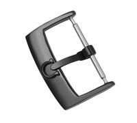 ROUREOX Boucle Montre Acier Inoxydable Mate Fermoir Ardillon Fer à Cheval Vintage Remplacement Bracelet Cuir pour Omega-Noir 12mm