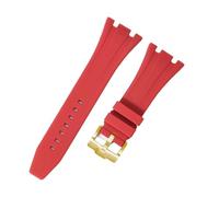 ROUREOX Bracelet Caoutchouc 26mm avec Boucle Métallique pour G-Shock GA-2100 Series/AP 3rd-Boucle Rouge + Or