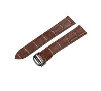 ROUREOX Bracelet de Montre en Cuir Authentique Boucle en Acier Inoxydable Libération Rapide Bracelet en Cuir à Queue Double pour Cartier Tank Collection-Marron + Noir 18mm
