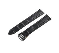 ROUREOX Bracelet de Montre en Cuir Authentique Boucle en Acier Inoxydable Libération Rapide Bracelet en Cuir à Queue Double pour Cartier Tank Collection-Noir + Noir 18mm