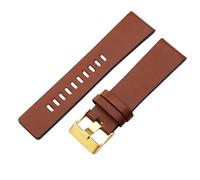 ROUREOX Bracelet de Montre en Cuir Authentique Bracelet de Montre Vintage Fait Main Libération Rapide Accessoires 30mm pour Diesel DZ1405 4323-Marron Clair + Or