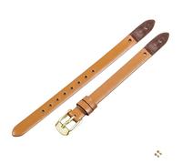 ROUREOX Bracelet de Montre en Cuir Authentique Femme Fermoir en Acier Inoxydable Bracelet de Remplacement Ajustable 8mm pour Fossil ES3861 3269-Marron Clair + Or