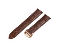 ROUREOX Bracelet de Montre en Cuir Authentique Fermoir en Acier Inoxydable Bracelet de Remplacement en Cuir Homme pour Cartier Tank Collection-Marron + Or Rose 16mm
