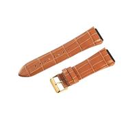 ROUREOX Bracelet de Montre en Cuir Authentique Fermoir en Métal Bracelet de Remplacement de Montre Vintage Fait Main 22mm pour Guess W0040G3 W0247G3 W0040G7-Marron + Or