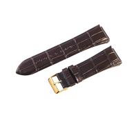 ROUREOX Bracelet de Montre en Cuir Authentique Fermoir en Métal Bracelet de Remplacement de Montre Vintage Fait Main 22mm pour Guess W0040G3 W0247G3 W0040G7-Café + Or