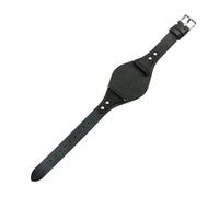 ROUREOX Bracelet de Montre en Cuir Boucle en Acier Inoxydable Libération Rapide Bracelet de Remplacement en Cuir de Vache 18mm pour Fossil ES4113 ES4114 ES3616 ES3625-Noir B + Argent