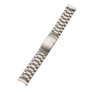 ROUREOX Bracelet de Montre en Métal Détachement Rapide Brossé Acier Inoxydable Massif Remplacement Brassard de Montre pour Omega Speedmaster Collection-Argent Trois Maillons 20mm