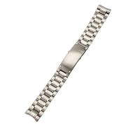 ROUREOX Bracelet de Montre en Métal Détachement Rapide Brossé Acier Inoxydable Massif Remplacement Brassard de Montre pour Omega Seamaster 300-Argent Cinq Maillons 20mm
