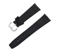 ROUREOX Bracelet de Montre en Toile Libération Rapide, Bande de Remplacement en Cuir avec Boucle en Acier Inoxydable Brossé pour IWC Pilot's Watches Collection-Noir 21mm