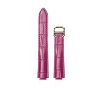 ROUREOX Bracelet de Montre Fait Main en Cuir 16mm Boucle Polie, Accessoire de Remplacement Haute Qualité pour Cartier Ballon Bleu & Tank Series-Violet + Or Rose 20mm