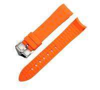ROUREOX Bracelet De Remplacement Silicone Doux, Léger Et Élastique Boucle Métallique pour Rolex Submariner-Orange 20MM