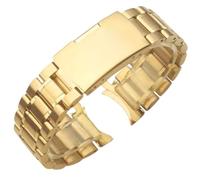 ROUREOX Bracelet Métal Courbe Extrémité Remplacement, 316L Acier Inoxydable Déploiement Bracelet Montre pour Citizen-Or 22MM