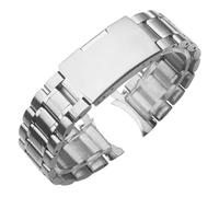 ROUREOX Bracelet Métal Courbe Extrémité Remplacement, 316L Acier Inoxydable Déploiement Bracelet Montre pour Citizen-Argent 20MM