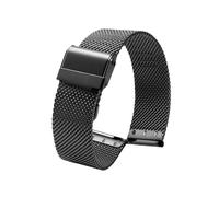 ROUREOX Bracelet Montre Acier Inoxydable 12mm-24mm Réglage Infini, Bracelet Maille Métal Double Verrouillage pour Daniel Wellington-Noir 14mm