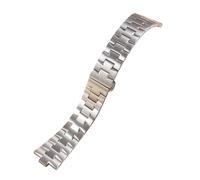 ROUREOX Bracelet Montre Acier Inoxydable Fin Bracelet Métal Boucle Papillon Rechange Femme 7mm 8mm Élégant pour Vacheron Constantin Overseas Collection-Argenté 7mm