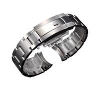 ROUREOX Bracelet Montre Acier Inoxydable Massif 20mm 21mm Embouts Incurvés, Bracelet Remplacement Métal pour Rolex Submariner Series-Argent A 20mm