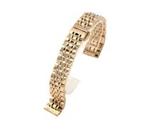 ROUREOX Bracelet Montre Acier Massif, Bande Métal Élégant Fermoir Papillon, Remplacement Poli Brillant pour Emporio Armani Starry Sky-Or Rose 14mm