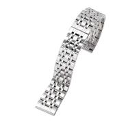 ROUREOX Bracelet Montre Acier Massif, Bande Métal Élégant Fermoir Papillon, Remplacement Poli Brillant pour Emporio Armani Starry Sky-Argenté 22mm