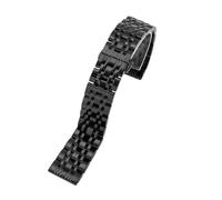 ROUREOX Bracelet Montre Acier Massif, Bande Métal Élégant Fermoir Papillon, Remplacement Poli Brillant pour Emporio Armani Starry Sky-Noir 16mm