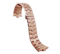 ROUREOX Bracelet Montre Acier Petite Interface, Bande Métal Fin 7mm 8mm, Remplacement Fermoir Papillon pour Vacheron Constantin Overseas-Or Rose 8mm