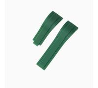 ROUREOX Bracelet Montre Homme Caoutchouc 20Mm Extrémité Incurvée, Bande Remplacement Étanche Fermoir Déployant pour Rolex Submariner/Daytona/Yacht-Master/Oyster Perpetual-Vert sans Boucle 20MM