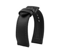 ROUREOX Bracelet Montre Hybride Nylon Bracelet Silicone Étanche Bracelet Caoutchouc Sport Remplacement Boucle Acier Inoxydable pour IWC Pilot's-B2 20mm