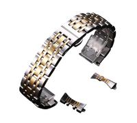 ROUREOX Bracelet Montre Métal 19mm 20mm Intégration Incurvée, Bracelet Acier Inoxydable Massif-Argent et Or 20mm