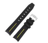 ROUREOX Bracelet Montre Silicone 20MM Caoutchouc Doux, Remplacement Étanche Sport Homme, Multicolore pour Omega x Swatch Bioceramic MoonSwatch-Noir Jaune 20MM