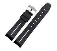 ROUREOX Bracelet Montre Silicone 20MM Caoutchouc Doux, Remplacement Étanche Sport Homme, Multicolore pour Omega x Swatch Bioceramic MoonSwatch-Noir Blanc 20MM