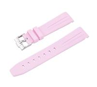ROUREOX Bracelet Montre Silicone 20MM Caoutchouc Doux, Remplacement Étanche Sport Homme, Multicolore pour Omega x Swatch Bioceramic MoonSwatch-Rose 20MM