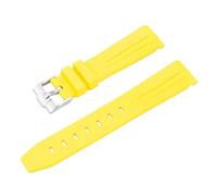 ROUREOX Bracelet Montre Silicone 20MM Caoutchouc Doux, Remplacement Étanche Sport Homme, Multicolore pour Omega x Swatch Bioceramic MoonSwatch-Jaune 20MM