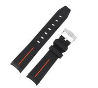 ROUREOX Bracelet Montre Silicone 20MM Caoutchouc Doux, Remplacement Étanche Sport Homme, Multicolore pour Omega x Swatch Bioceramic MoonSwatch-Noir Orange 20MM