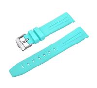 ROUREOX Bracelet Montre Silicone 20MM Caoutchouc Doux, Remplacement Étanche Sport Homme, Multicolore pour Omega x Swatch Bioceramic MoonSwatch-Bleu Clair 20MM