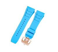ROUREOX Bracelet Montre Silicone 25mm Respirant, Bande Caoutchouc Sportif, Remplacement Gomme Boucle Métal pour Richard Mille RM-11-J3