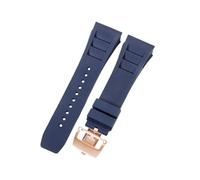 ROUREOX Bracelet Montre Silicone 25mm Respirant, Bande Caoutchouc Sportif, Remplacement Gomme Boucle Métal pour Richard Mille RM-11-B3