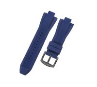 ROUREOX Bracelet Montre Silicone Doux Homme 13X29Mm, Interface Spéciale Convexe, Bracelet Remplacement Étanche Sport pour Michael Kors MK8184/MK8729/MK9020-Bleu + Noir 13 * 29MM
