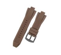 ROUREOX Bracelet Montre Silicone Doux Homme 13X29Mm, Interface Spéciale Convexe, Bracelet Remplacement Étanche Sport pour Michael Kors MK8184/MK8729/MK9020-Marron + Noir 13 * 29MM