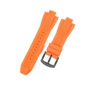 ROUREOX Bracelet Montre Silicone Doux Homme 13X29Mm, Interface Spéciale Convexe, Bracelet Remplacement Étanche Sport pour Michael Kors MK8184/MK8729/MK9020-Orange + Noir 13 * 29MM