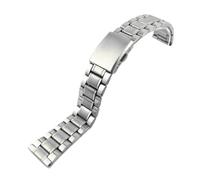 ROUREOX Bracelet Montre Universel Acier Inoxydable, Double Boucle Pliable Presse Bracelet Accessoire 12/14/16/18/20/22/24MM-Argent 20MM