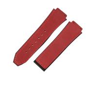 ROUREOX Bracelet Remplacement Homme 26X19Mm, Surface Cuir Mat Et Dessous Silicone pour Hublot Big Bang Classic Fusion-Rouge + Pas De Boucle 26 * 19MM