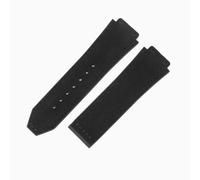 ROUREOX Bracelet Remplacement Homme 26X19Mm, Surface Cuir Mat Et Dessous Silicone pour Hublot Big Bang Classic Fusion-Noir + Pas De Boucle 26 * 19MM