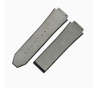 ROUREOX Bracelet Remplacement Homme 26X19Mm, Surface Cuir Mat Et Dessous Silicone pour Hublot Big Bang Classic Fusion-Gris + Pas De Boucle 26 * 19MM
