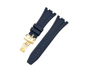 ROUREOX Bracelet Silicone 26mm Bracelet Caoutchouc Étanche Bracelet Montre Sport Remplacement Boucle Ardillon Fermoir Déployant pour Audemars Piguet Royal Oak-G6